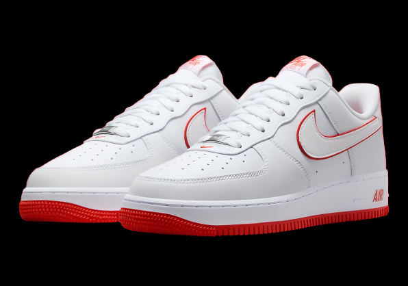 Nike Air Force 1 Low White Picante Red Outline Men's