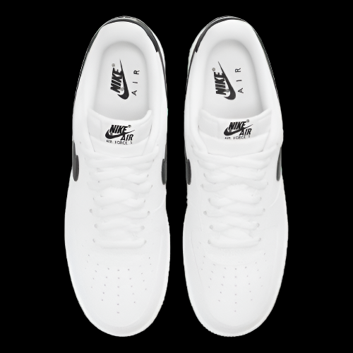 Nike Air Force  Low White Black Pebbled Leather Men's